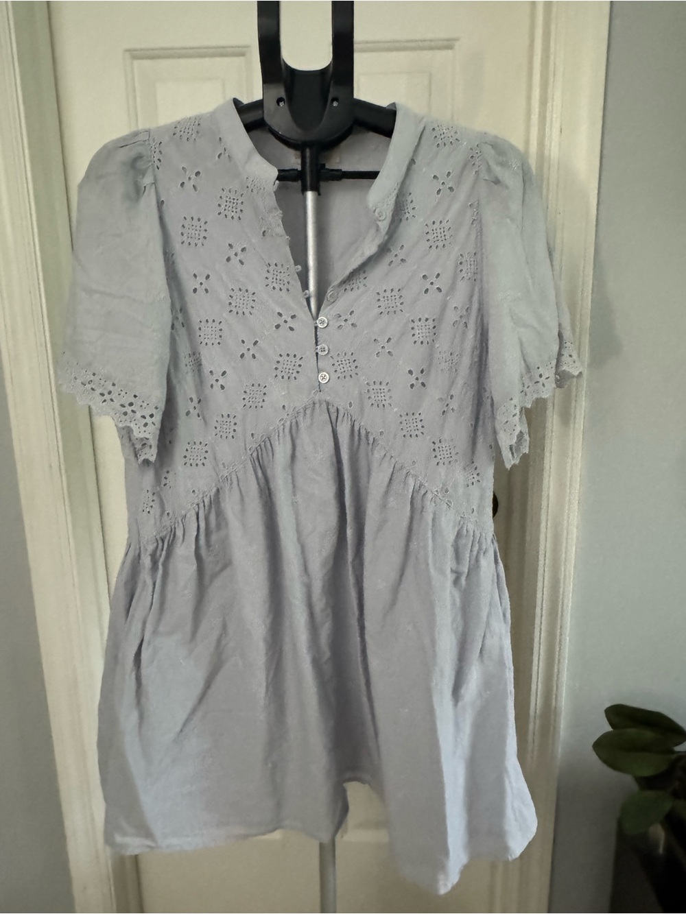 Universal Thread Pale Blue Eyelet Cotton Tunic